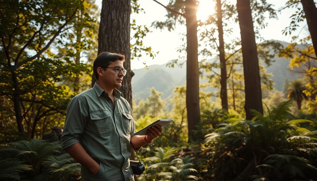 cognitive arborist observing tree behavior