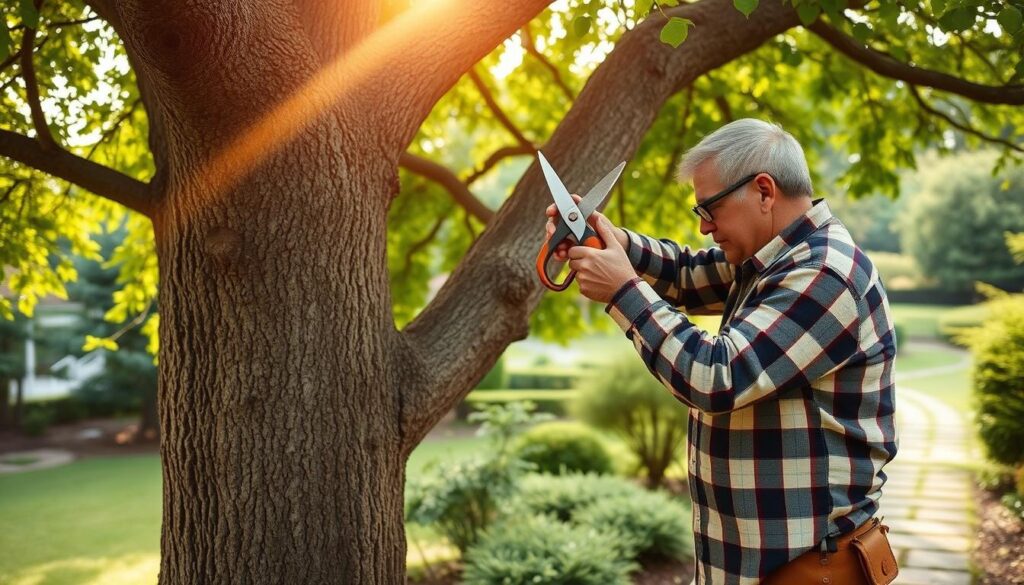tree care expert pruning a tree